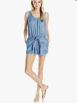 Plenty by Tracy Reese Chambray Frayed Edge Romper size S - Image 1 of 4