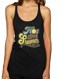 Polka Dot Hot Girl Summer Red Yellow Blue TriBlend Racerback Tank Top - Picture 1 of 10