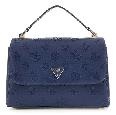 GUESS Tisha Top Handle Flap Bag Handtasche Tasche Midnight Logo dunkelblau Neu - Bild 1 von 3