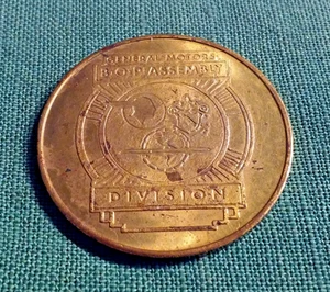 B.O.P. Assembly Division Vintage General Motors 50 million Cars Brass Coin/Token - Picture 1 of 3