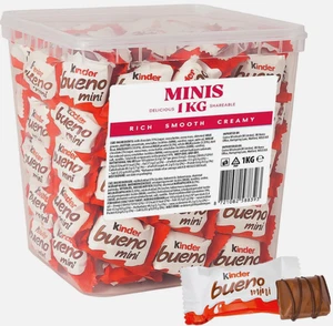 Kinder Bueno Minis Leche Chocolate Avellana Rica Cremosa Oblea Tina Paquete 1kg - Imagen 1 de 4