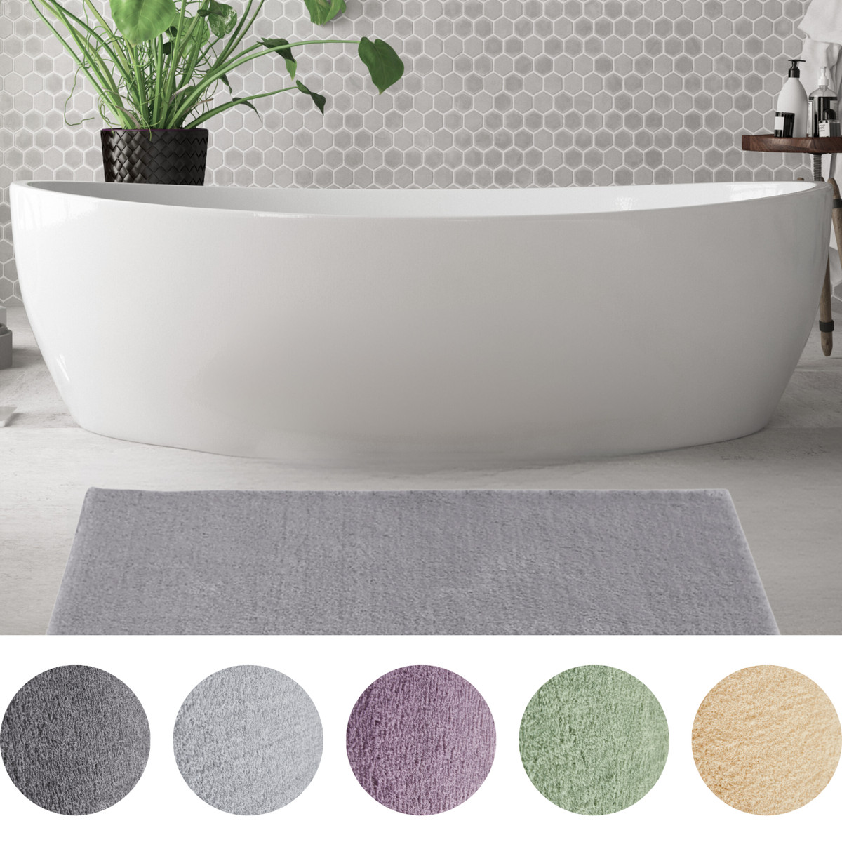 badematten & badteppiche 50x80 cm grau badteppich badematte