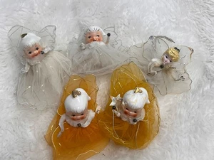 Vintage Holt Howard Angelo Pipa Pulitore Ceramica Giallo Tulle Ala Decorazione Natale - Foto 1 di 7