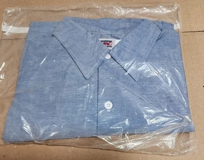 Vintage 80s Big Mac JC Penney Mens Large Blue Chambray Work Shirt Size X-Tall C - Image 1 of 4