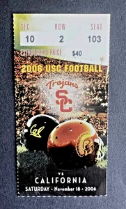 2006 NCAA Football Cal Bears vs USC Trojans Ticket Stub 11/18/06 - Picture 1 of 1