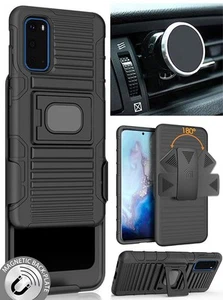Noir Étui Robuste Avec Clip Ceinture Et Magnétique Voiture Support pour - Photo 1 sur 11