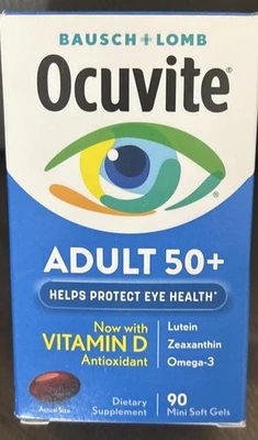 Bausch & Lomb Ocuvite Adulto 50+ Suplemento Vitamínico y Mineral para Ojos Minigeles, 2/27 Foto 1 de 4
