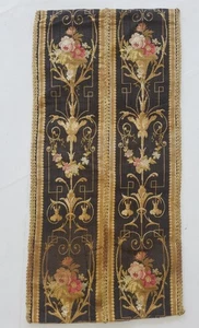 Antiker französischer Brokat mit metallischer Spitze Gobelin Panel 68x32cm - Bild 1 von 12