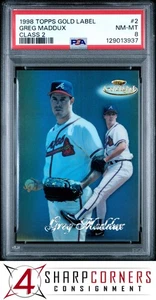 1998 TOPPS GOLD LABEL CLASS 2 #2 GREG MADDUX HOF POP 1 PSA 8 - Picture 1 of 3