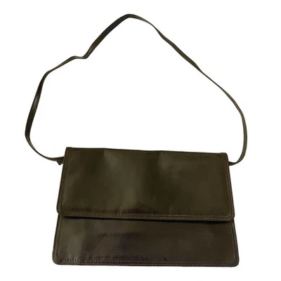 Koret Vintage Brown Leather Envelope Bag Rich Classic Purse Shoulder Bag 70s 80s - Image 1 of 4