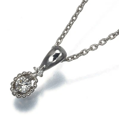 Auth Christian Dior Necklace Diamond 900 850 Platinum - Image 1 of 4