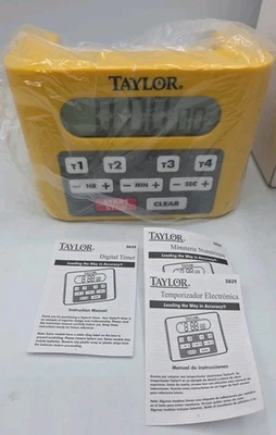 Taylor 5839 高音数字计时器 4 活动 4.5 X 6.25 英寸 10 小时商用厨房 — 第 1/4 张图片