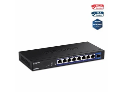 TRENDnet 9-Port Unmanaged 2.5G Switch with 10G SFP+ Port, TEG-S5091, 8 x - Image 1 of 4