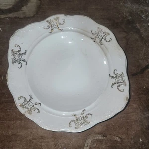 Cuenco Dresden semiporcelana con borde de oro blanco - Alemania - Imagen 1 de 6