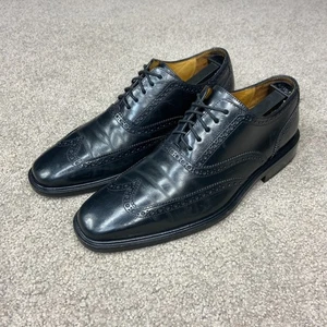 Cole Haan Leather Wingtip Oxford Dress Shoes Lace Up Black Size 8M - Picture 1 of 11