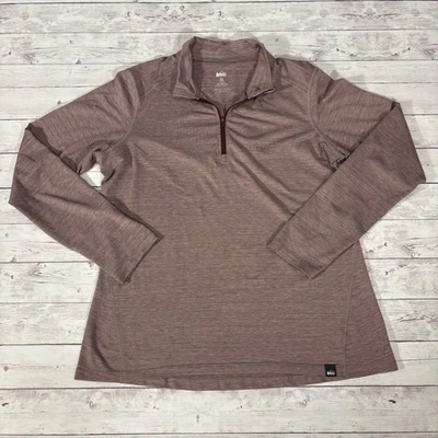 REI Co-op Women's XL Quarter Zip Pullover Long Sleeve Athletic Top Mauve — 第 1/4 张图片