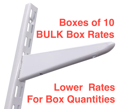 Twin Slot Shelving White UK System Upright Bracket Wall Adjustable BULK BOXs 10s - Image 1 of 4