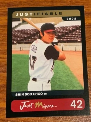 2002 Just Minors  Black #42 Shin Soo Choo Seattle Mariners #21/50 Used - Image 1 of 2