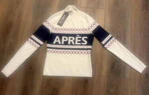 Alp-N-Rock Womens Apres Ski turtleneck Sweater Ivory red blue , X Small - Picture 1 of 5