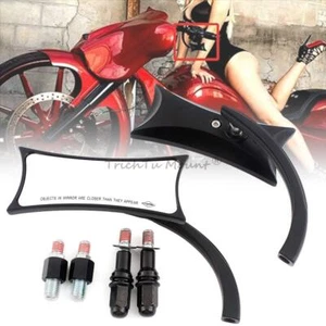 Motorcycle Black Rearview Side Mirror for Harley Touring Bagger Honda Dirt Bike - Foto 1 di 19