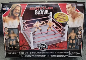 WWE JAKKS DELUXE BUILD N BRAWL WRESTLING RING WITH FIGURE PLAYSET HHH ORTON - Picture 1 of 3