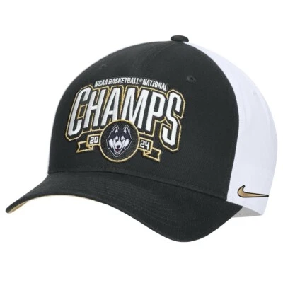 Nike UConn Huskies '24 NCAA Campeones Nacionales de Baloncesto Hombres Gorra Snapback NUEVO Foto 1 de 4