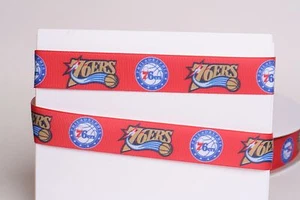 Philadelphia 76ers Basketball 7/8" Ripsband 1,3,5,10 Yards VERSAND AUS USA - Bild 1 von 1