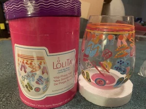 Lolita Love My Wine “Flip Flops Too” 20 oz. Stemless Wine Glass 20 ounce New - Picture 1 of 9