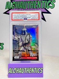 TEMUERA MORRISON SIGNED 2024 TOPPS CHROME JANGO FETT CARD PSA AUTO 10 STAR WARS - Picture 1 of 2