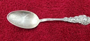 Cuchara de recuerdo de plata esterlina Blue Earth Minnesota mango floral de CB&H 9982 - Imagen 1 de 4