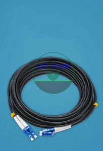 Black Armored Fiber Cable LC-LC UPC SM 9/125 Duplex Fiber Optic Patch Cord 5M - Afbeelding 1 van 1