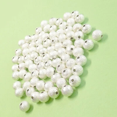 MARKENLOS Cuentas de metal Stardust redondo 6 mm color plata 40 cuentas espaciador diseño nenad AN063
