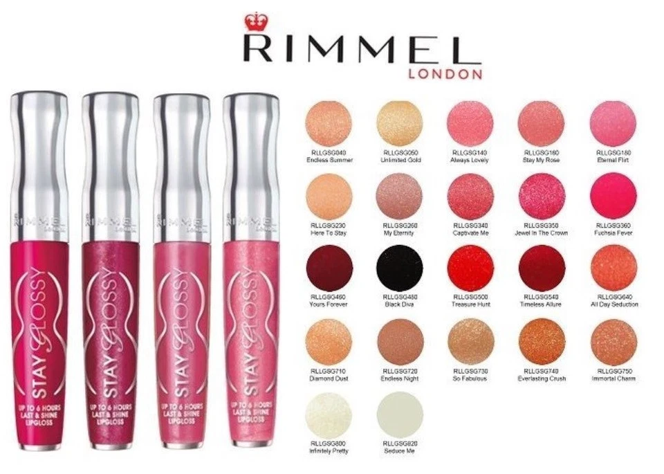 Brillo de labios Rimmel Stay Glossy 6 horas brillo de labios elige un color Foto 1 de 3