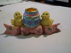 Cottontale Collection Porcelain Candle Holder -Happy Easter-Chicks with Egg - Picture 1 of 5