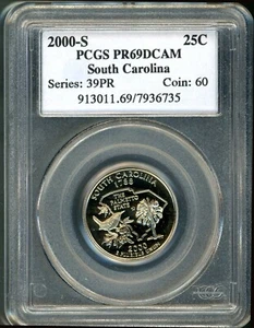 2000-S 25c Clad South Carolina Quarter PR69DCAM PCGS # 913011.69-7936735 + Bonus - Picture 1 of 2