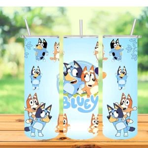 20 oz Stainless steel Skinny Bluey Tumbler - Picture 1 of 1