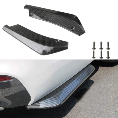 2pcs Fit For Honda Accord Carbon Fiber Rear Bumper Diffuser Lip Splitter Canards - Image 1 of 4