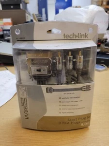 Tech+Link TechLink WiresCR 5m 3 RCA Plugs to Scart Plug. Brand New. - Picture 1 of 8