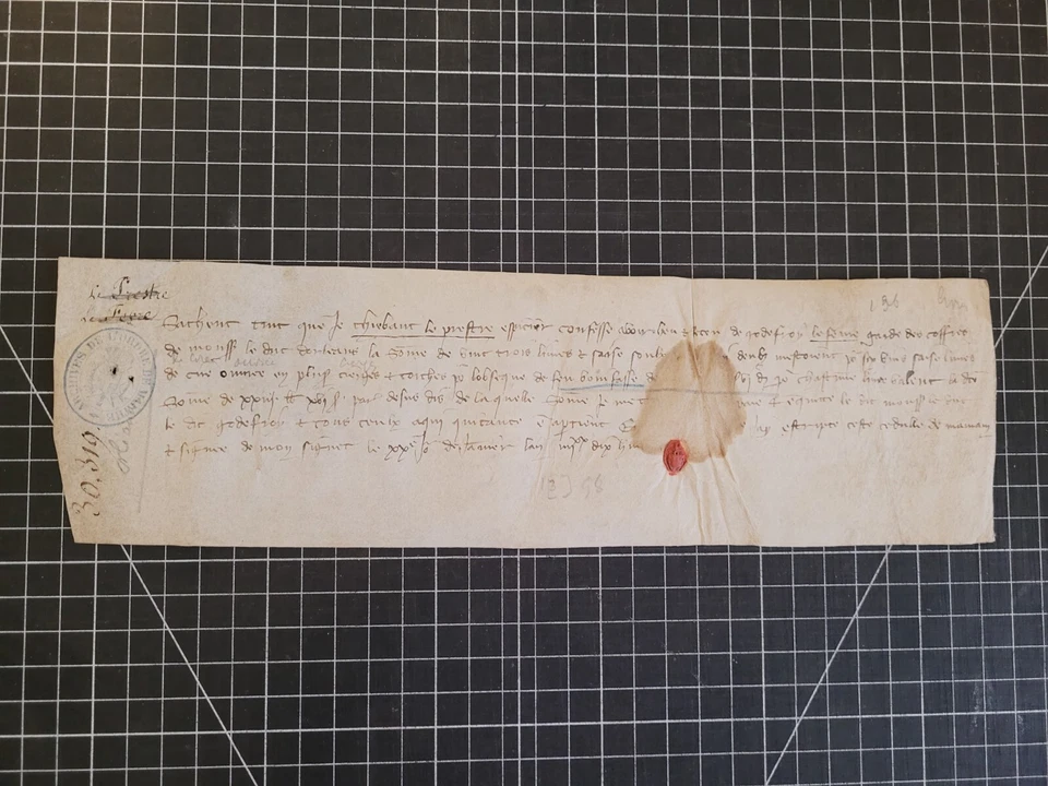 Medieval Manuscript of the 100 Years War 1398 ~ Archives of the Order of Malta - Image 1 of 4