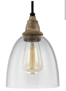 Gen. Lighting, Feiss Matrimonio 1-Light Pendant in Driftwood/Dark Weathered Zinc - Picture 1 of 2