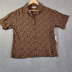Vans Wild Woven Shirt Womens Small Animal Print Relaxed Button Up Grunge NWT - Picture 1 of 11