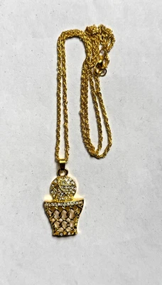 COLLAR CADENA CRISTAL COLGANTE RED BALONCESTO ORO 18K Foto 1 de 3