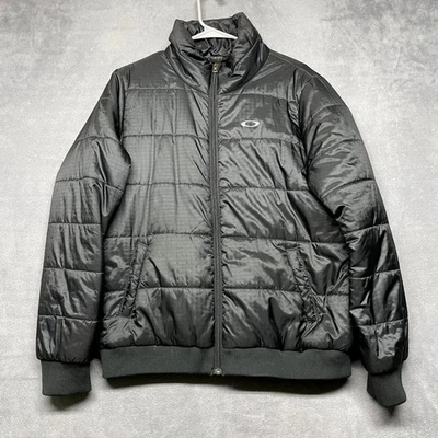 Chaqueta acolchada aislante Oakley Omni para hombre XL negra con logotipo forrada cuello falso cremallera completa Foto 1 de 4