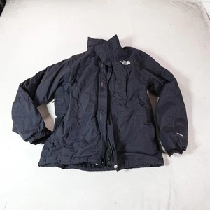 North Face Jacket Mens Large Black HyVent Waterproof Outdoor Coat Hole Flaw Read - Picture 1 of 11