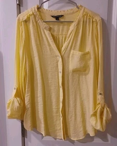 Zac & Rachel Top Womens Size XL Yellow Lightweight Summer Preppy - Picture 1 of 10