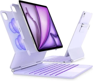 typecase Edge+ Light Purple Keyboard for iPad Air 13" M3/M2 and iPad Pro 12.9 - Picture 1 of 9