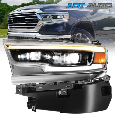 For Dodge Ram 1500 Limited 2019-2025 LED Projector Headlight W/ DRL Driver Left Foto 1 de 4