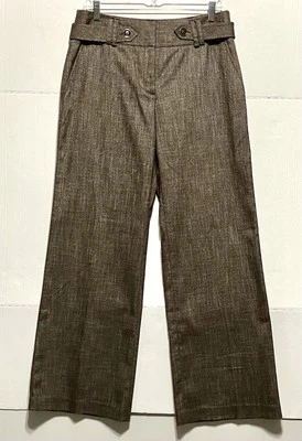 Apt 9 The Maxwell Dress Pants Women's 10 Brown Mid Rise Chino Trousers Stretch - Image 1 of 4