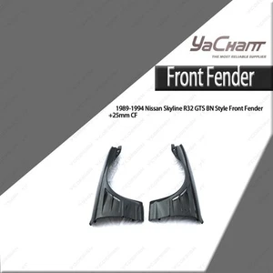 CARBON BN Style +25mm Front Fender (A Pair) For 1989-1994 Nissan Skyline R32 GTS - Picture 1 of 14