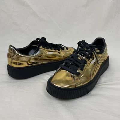 Zapatilla deportiva Puma Basket plataforma espejo dorado talla 9 para mujer Foto 1 de 4
